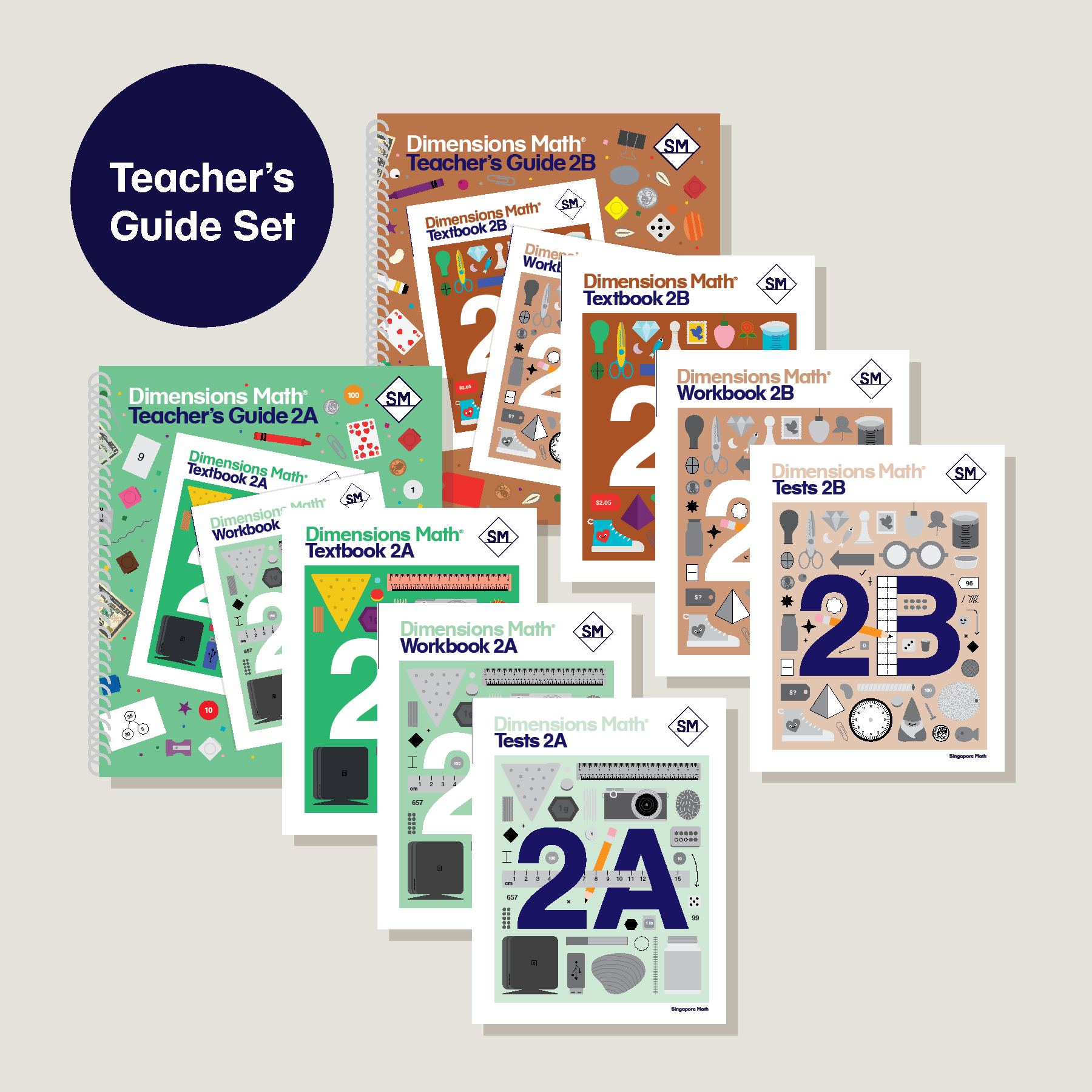 Dimensions Math Grade 2 Set with Teacher's Guides