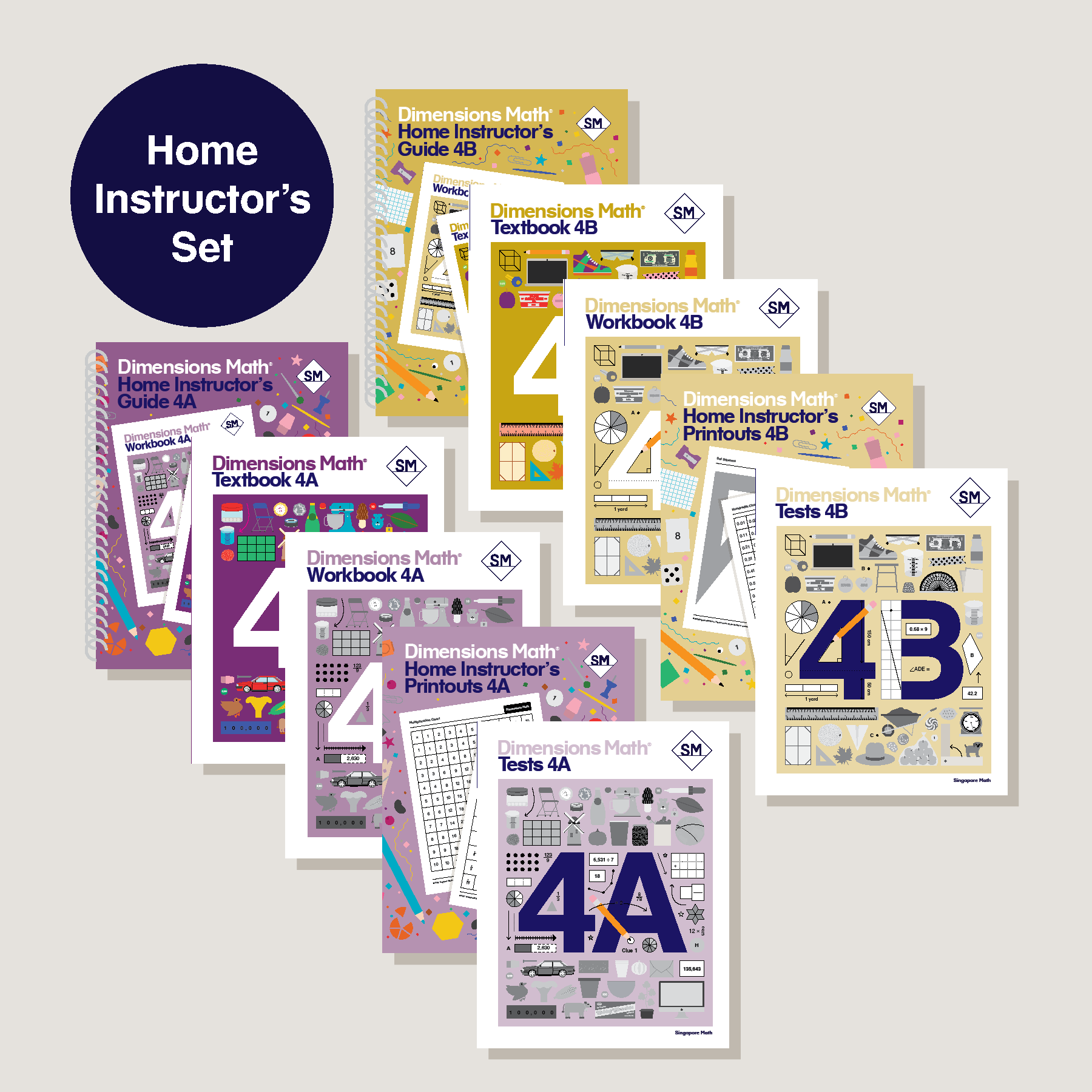 Dimensions Math Grade 4 Set with Home Instructor's Guides