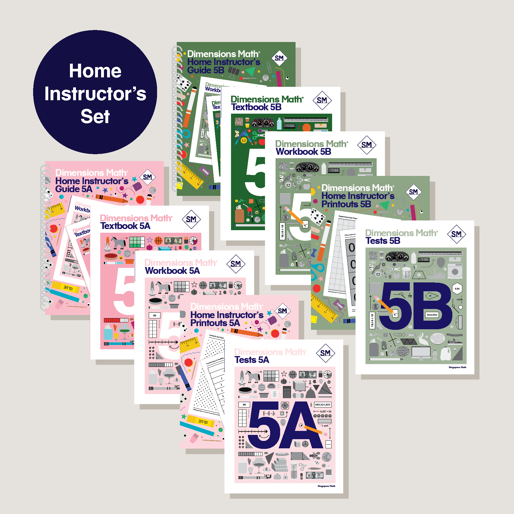 Dimensions Math Grade 5 Set with Home Instructor's Guides