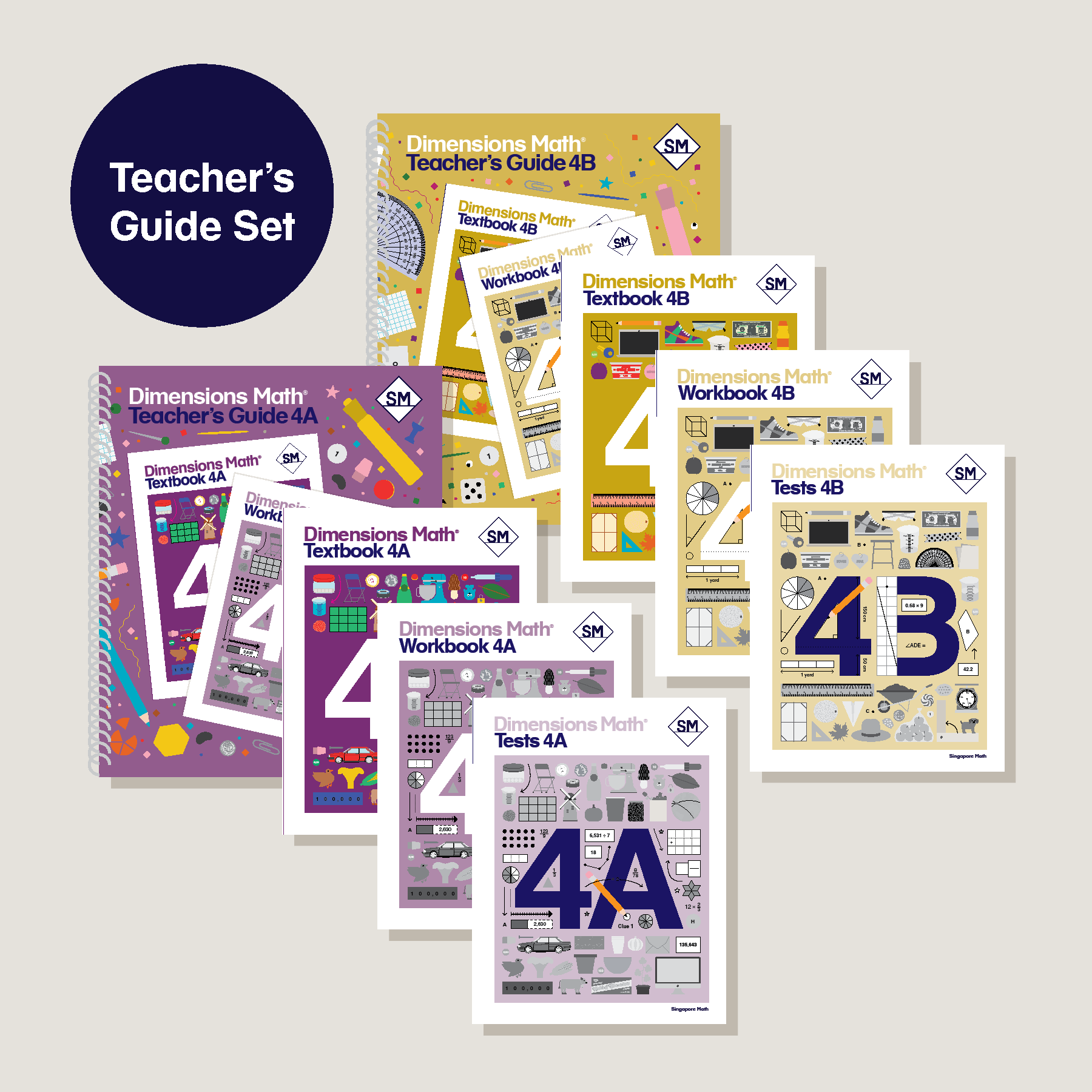 Pacagra Math Dimensions Math Grade 4 Set with Teacher's Guides
