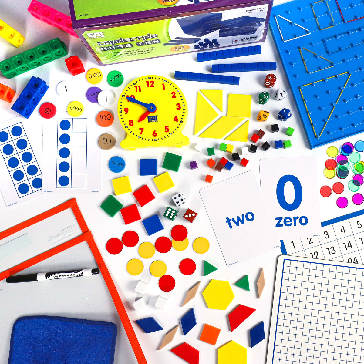 Tellestation Math Kit Dimensions Math PK-5 Manipulatives Kit for Homeschool