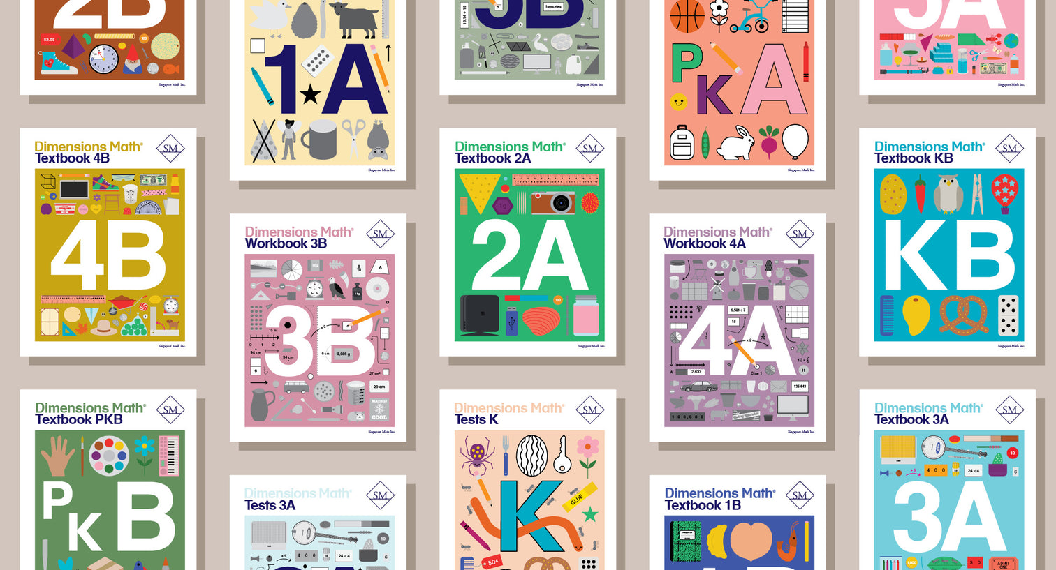 Dimensions Math Grade PK Set with Teacher's Guides Singapore Math Inc.