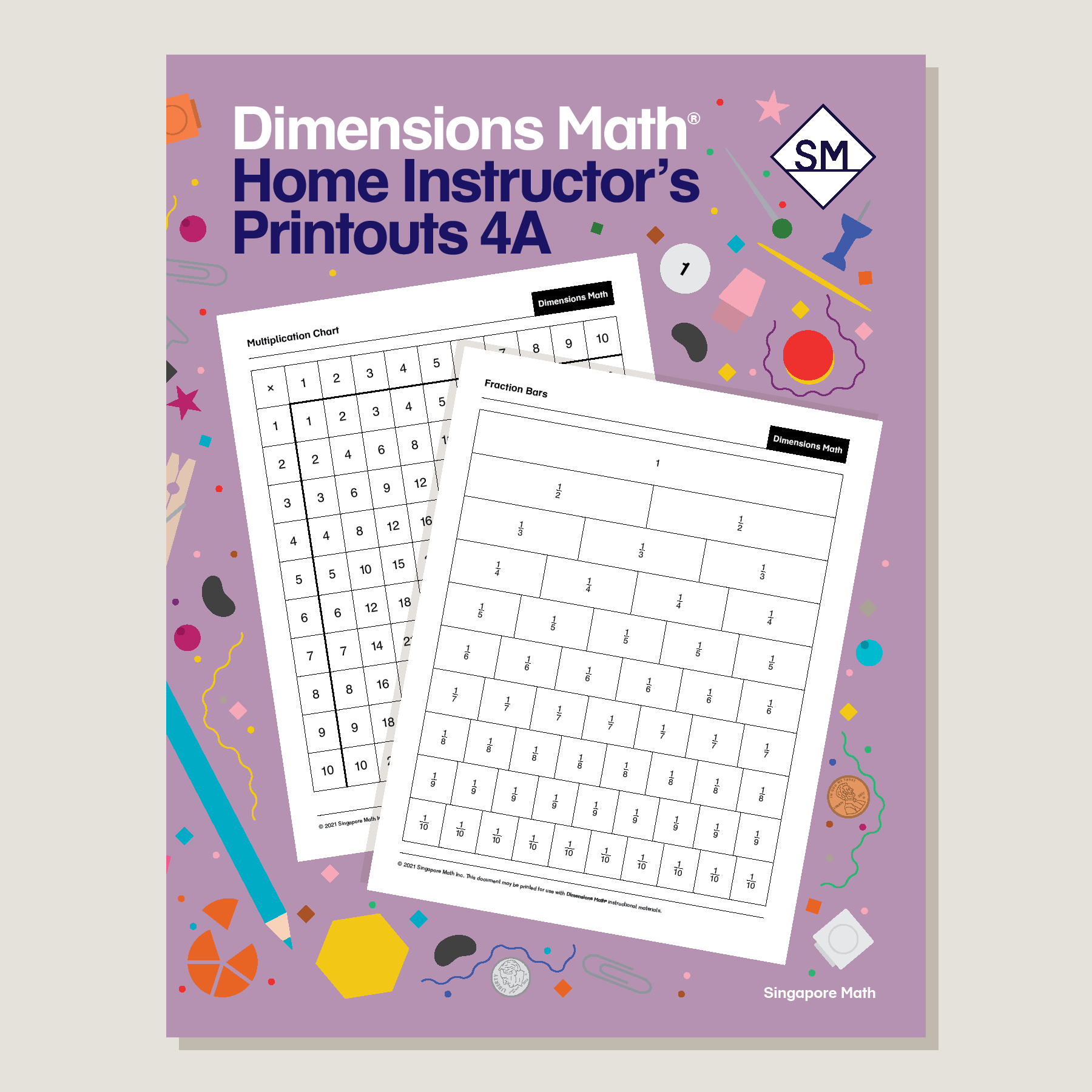 Dimensions Math Chart Dimensions Math Home Instructor's Printouts 4A