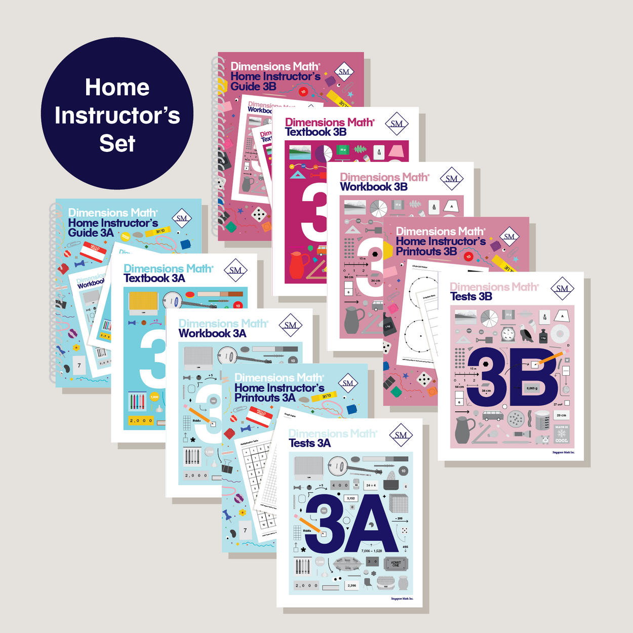 Dimensions Math Grade 3 Set with Home Instructor's Guides