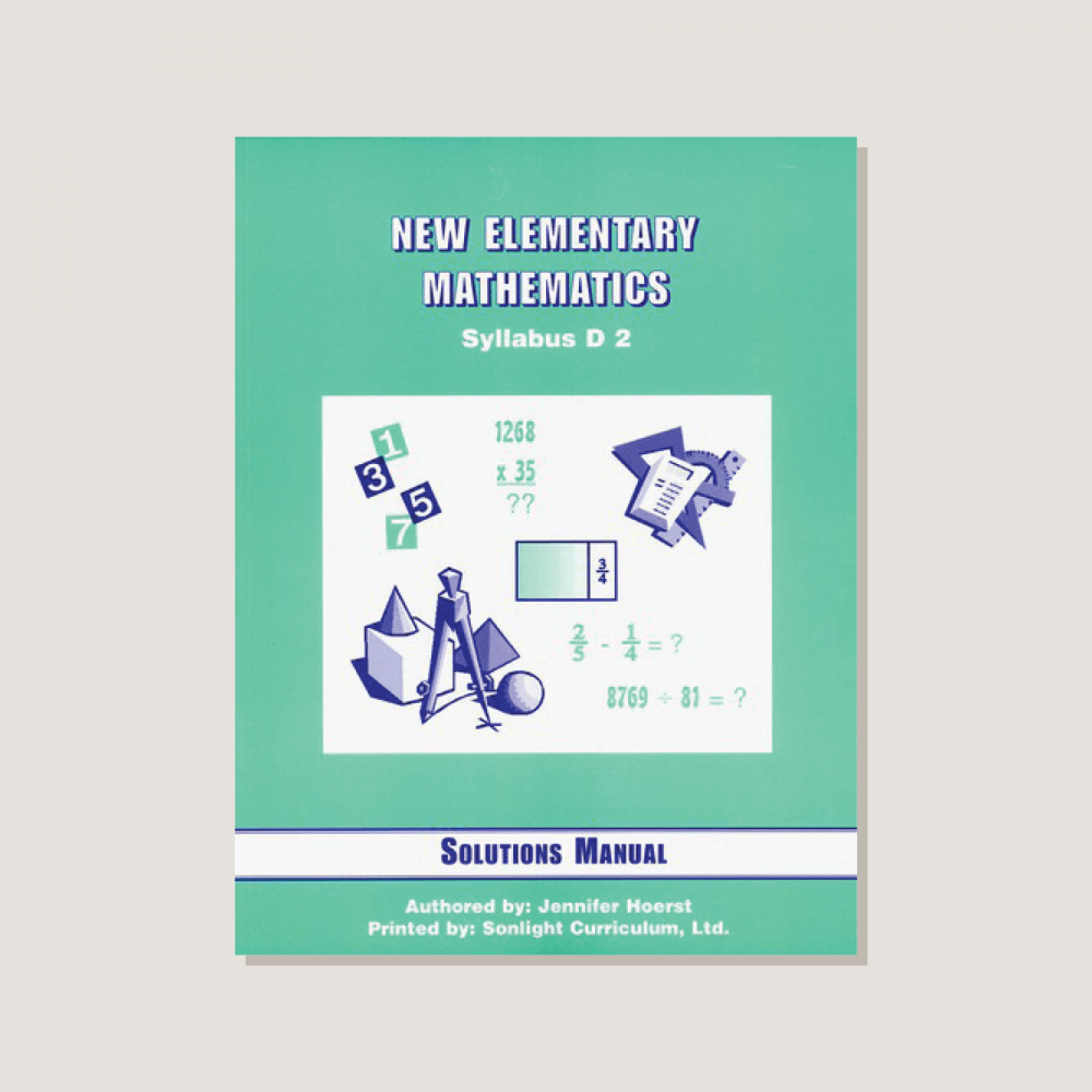 New Elementary Mathematics Solution Manual 2