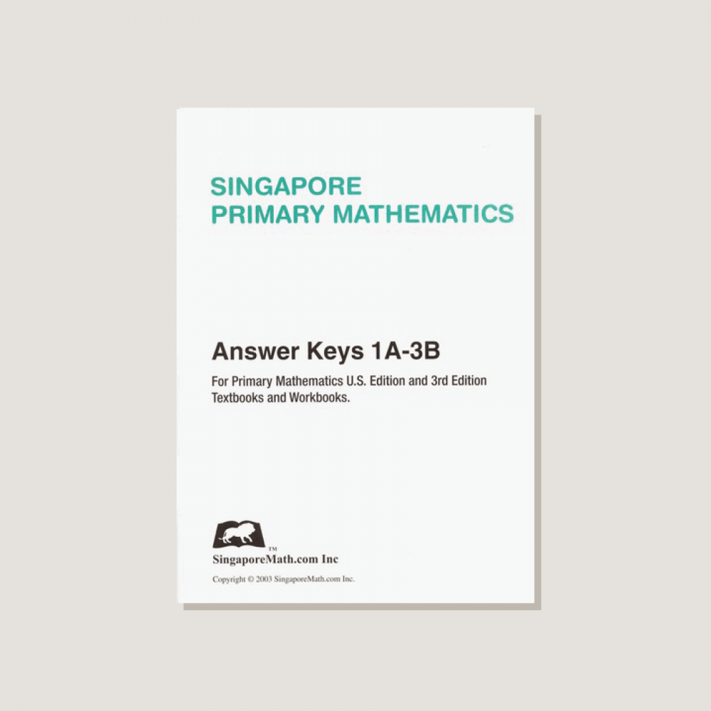 Primary Mathematics U.S. Edition Answer Key Booklet Grades 1A-3B
