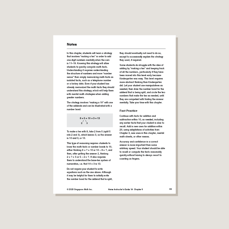 Dimensions Math 1a Dimensions Math Home Instructor's Guide 1A
