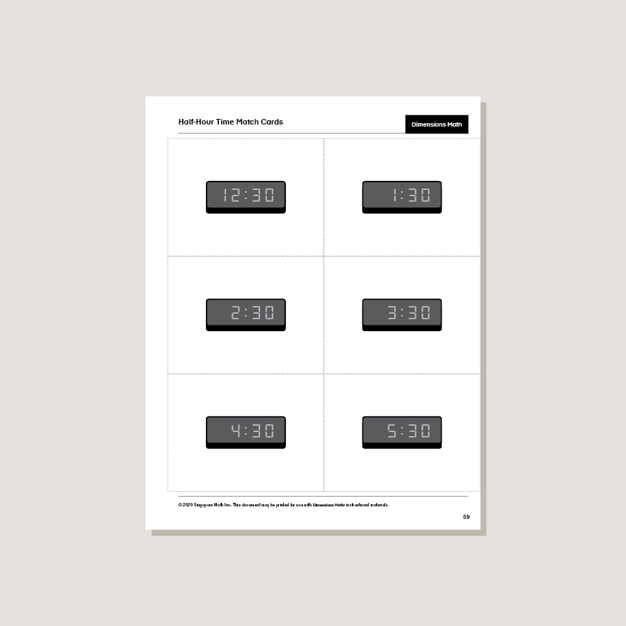 Dimensions Math Home Instructor's Printouts 1B