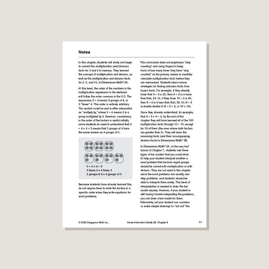 Dimensions Math Home Instructor's Guide 2B