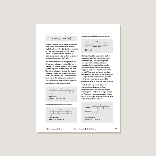 Dimensions Math Home Instructor's Guide 3A