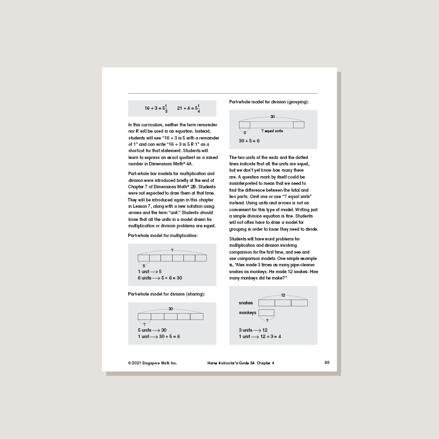 Dimensions Math Home Instructor's Guide 3A – Singapore Math Inc.