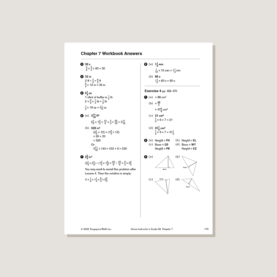 Dimensions Math Home Instructor's Guide 5A