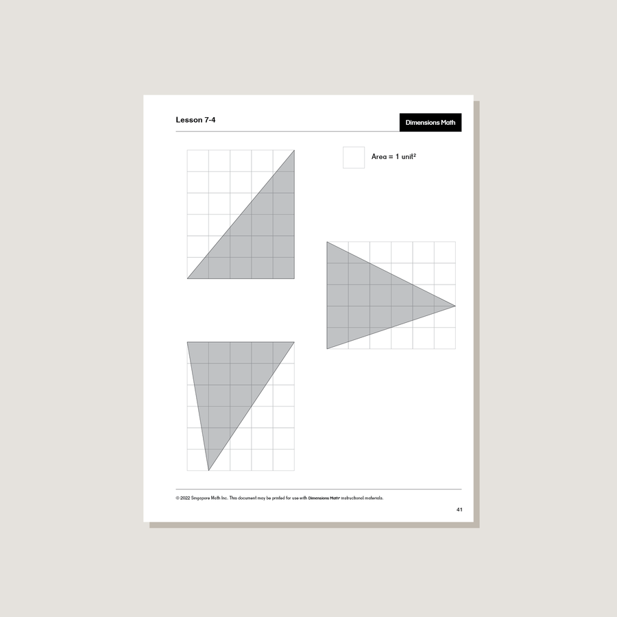 Dimensions Math Home Instructor's Printouts 5A