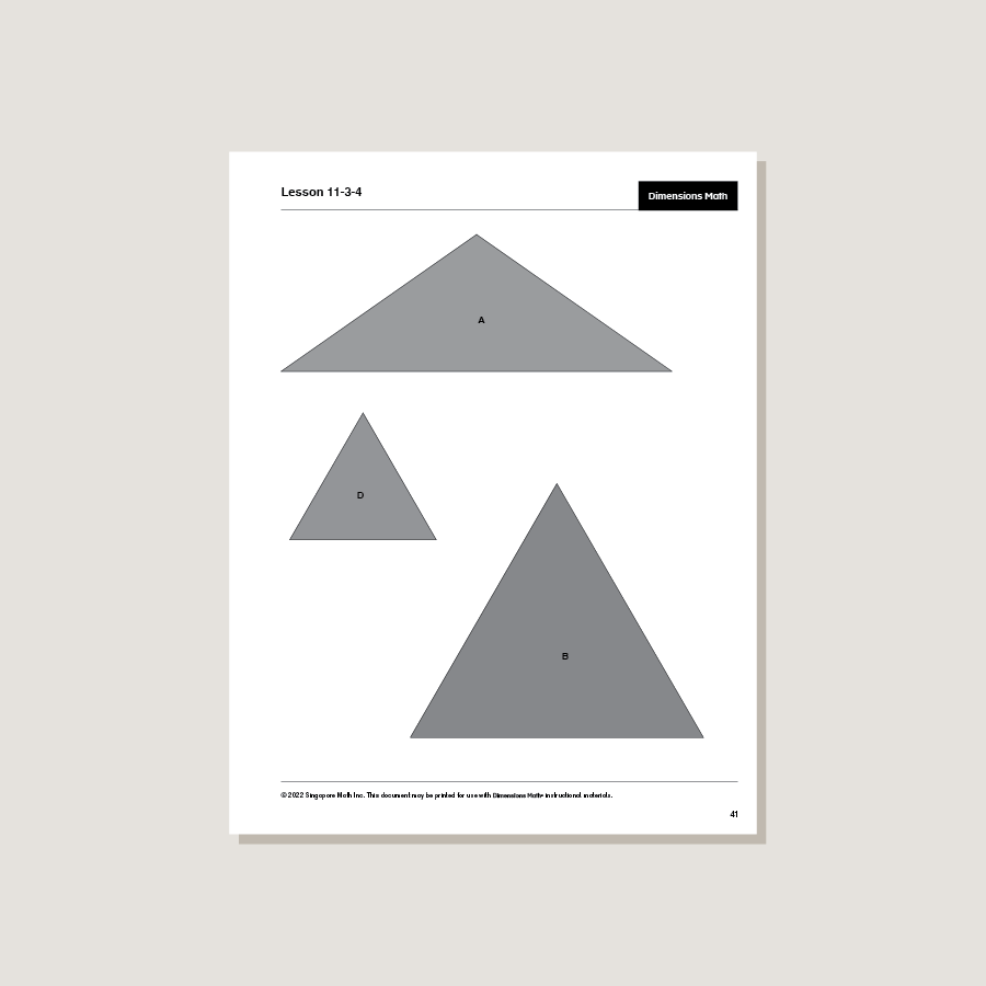 Dimensions Math Home Instructor's Printouts 5B