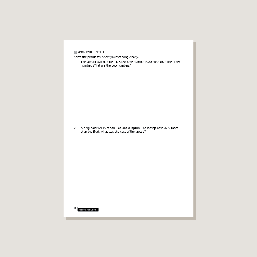 Level 4 Skill Math Process Skills Level 4