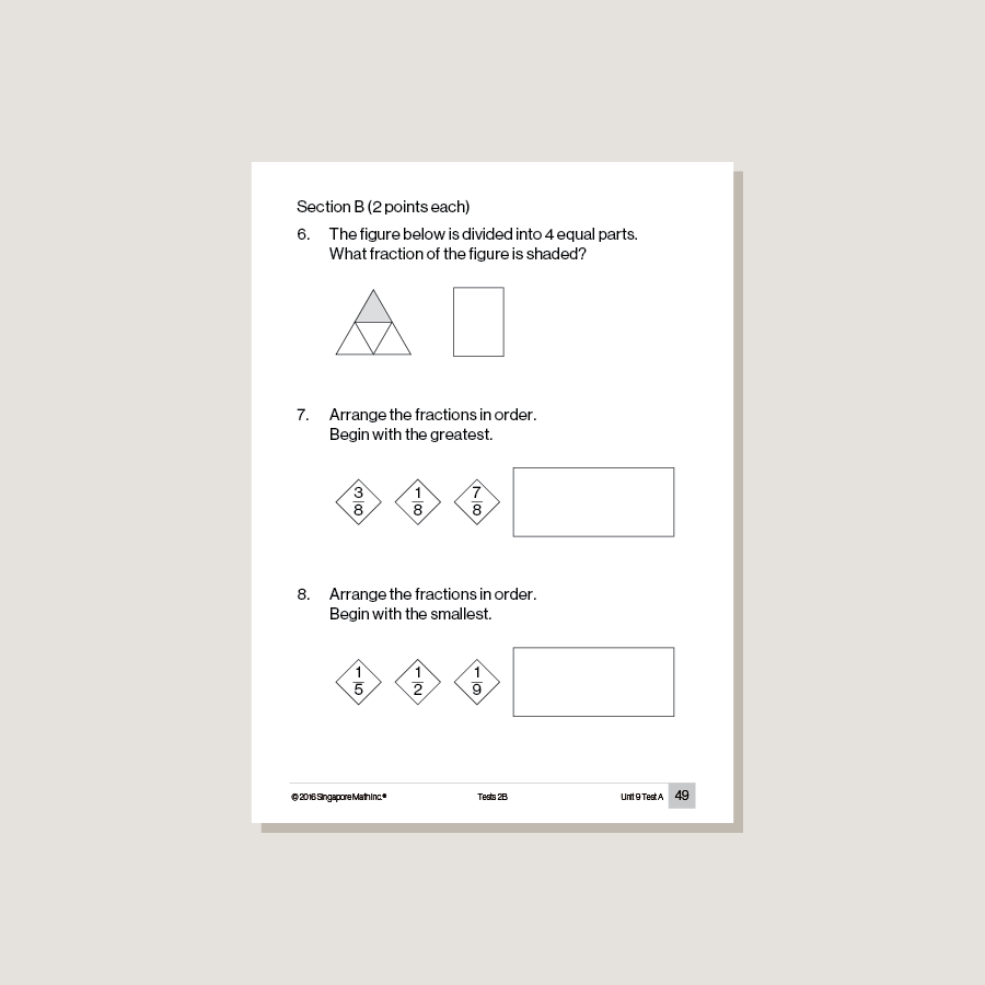 Cibc Math Test Singapore Math Common Core Tests 2B - Blemished