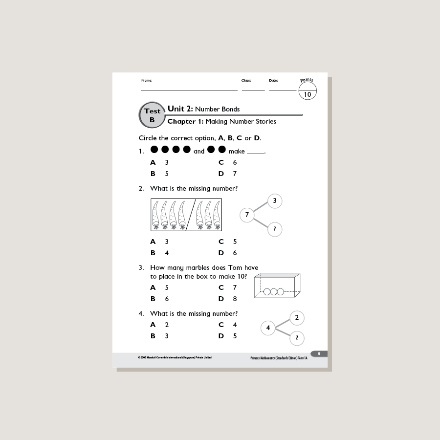 Standardized Math Test Primary Mathematics Standards Edition Tests 1A - Blemished