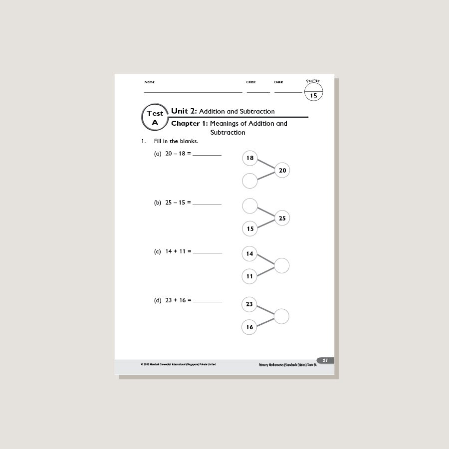 Primary Mathematics Standards Edition Tests 2A – Singapore Math Inc.