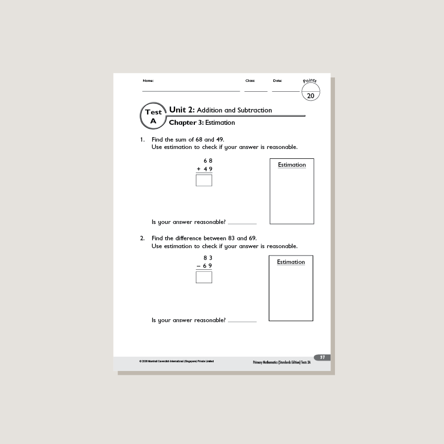 Primary Mathematics Standards Edition Tests 3A – Singapore Math Inc.