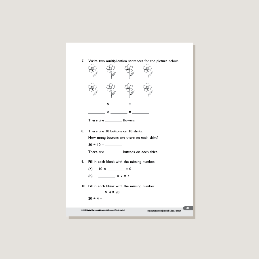 Primary Mathematics Standards Edition Tests 3A – Singapore Math Inc.