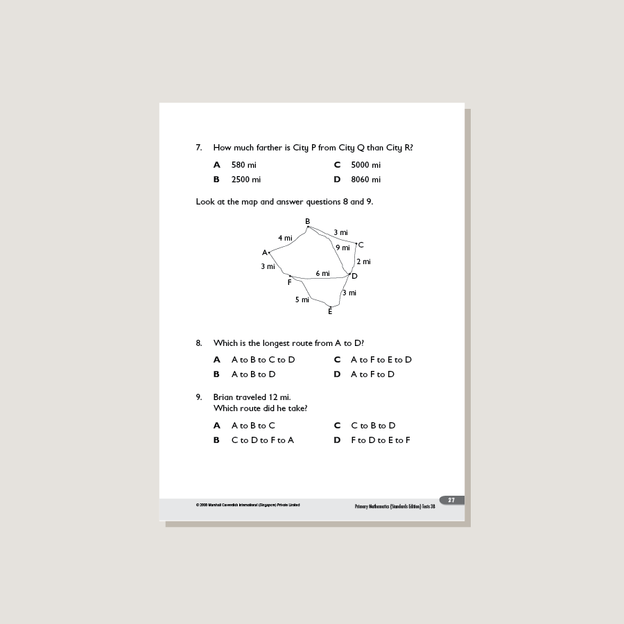 Standardized Math Test Primary Mathematics Standards Edition Tests 3B - Blemished